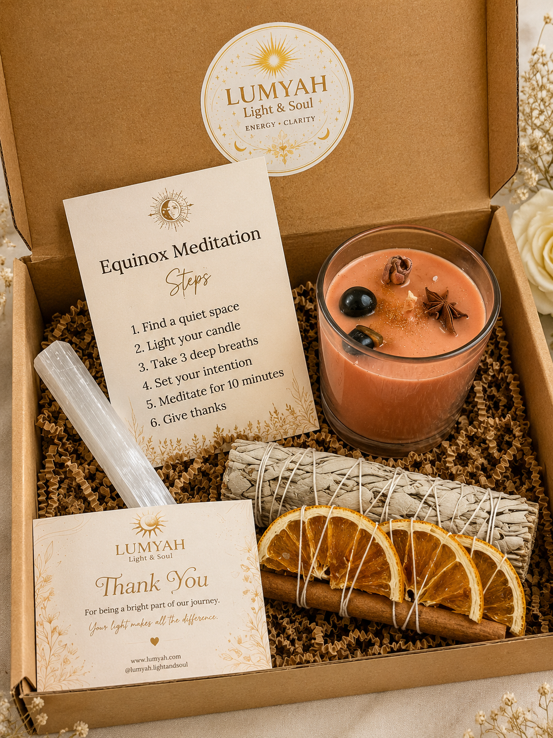 LUMYAH Crystal Infused Intention Candle