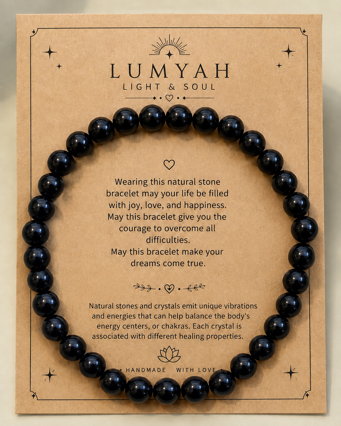 LUMYAH Light &amp; Soul – Natural Black Stone Bracelet