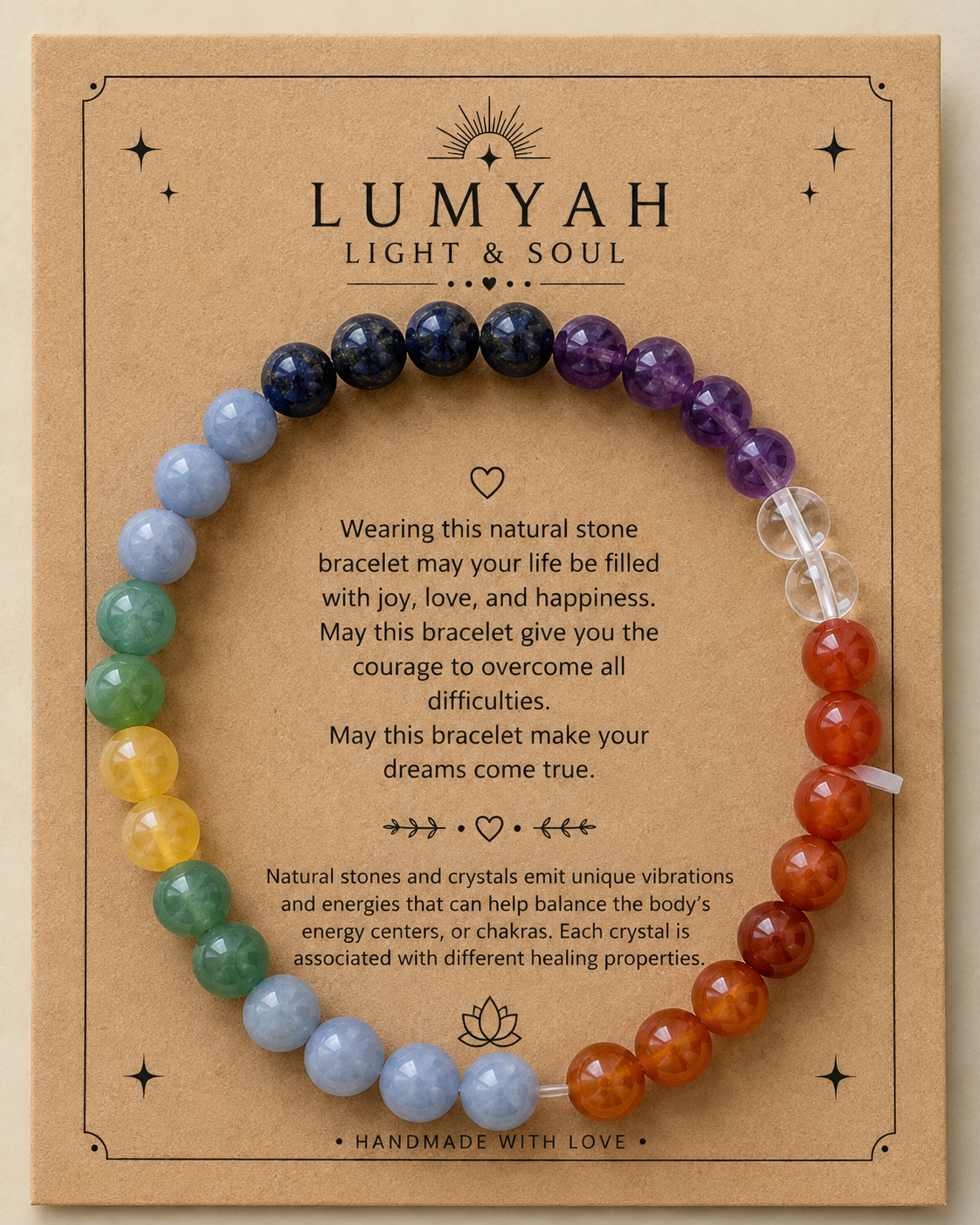 LUMYAH Light &amp; Soul – Natural 7-Chakra Crystal Bracelet