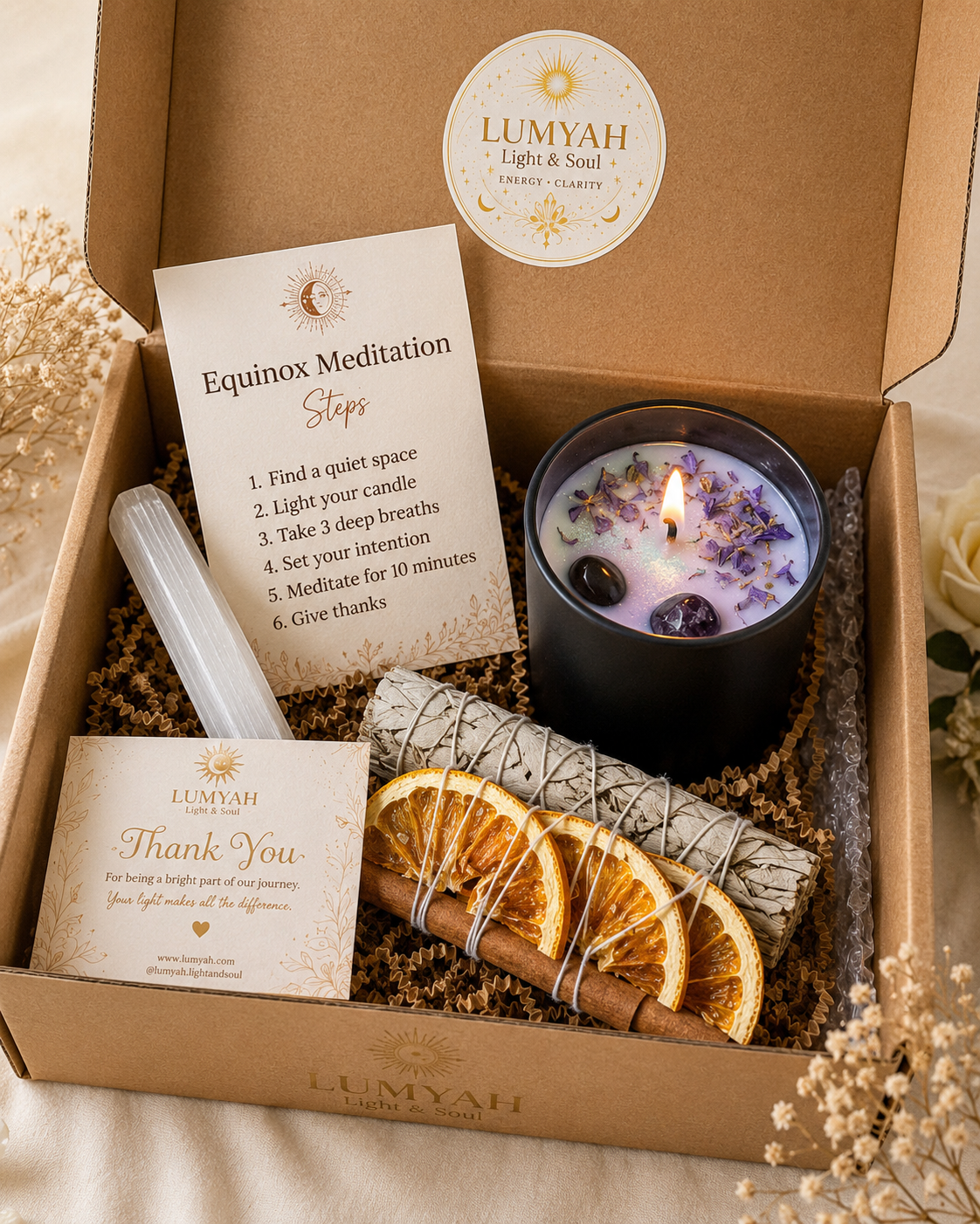 Lavender Crystal Intention Candle