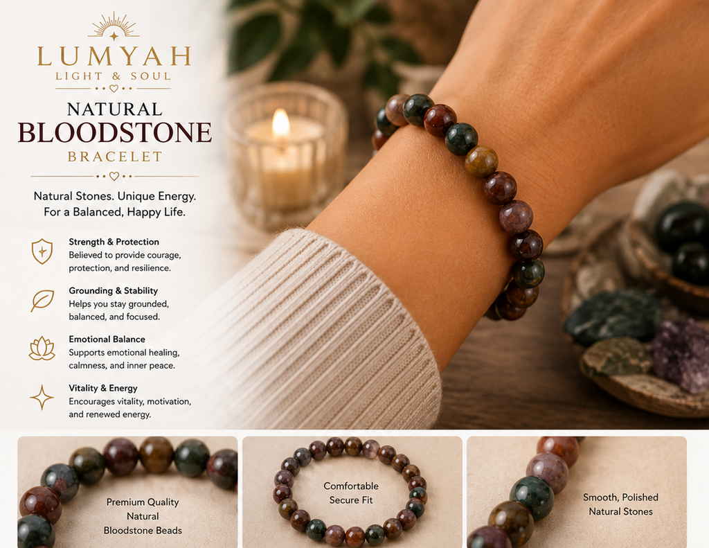 LUMYAH Natural Bloodstone Bracelet